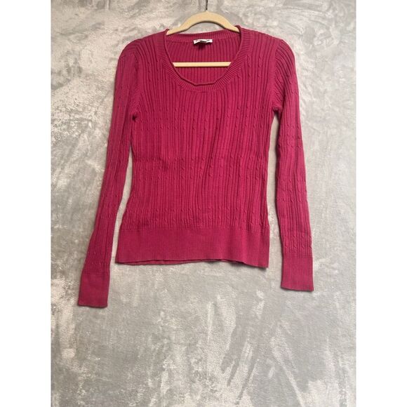 St. Johns Bay Women's Pink Cable knit Sweater‎ Size Medium Nautical nostalgia - Picture 1 of 6